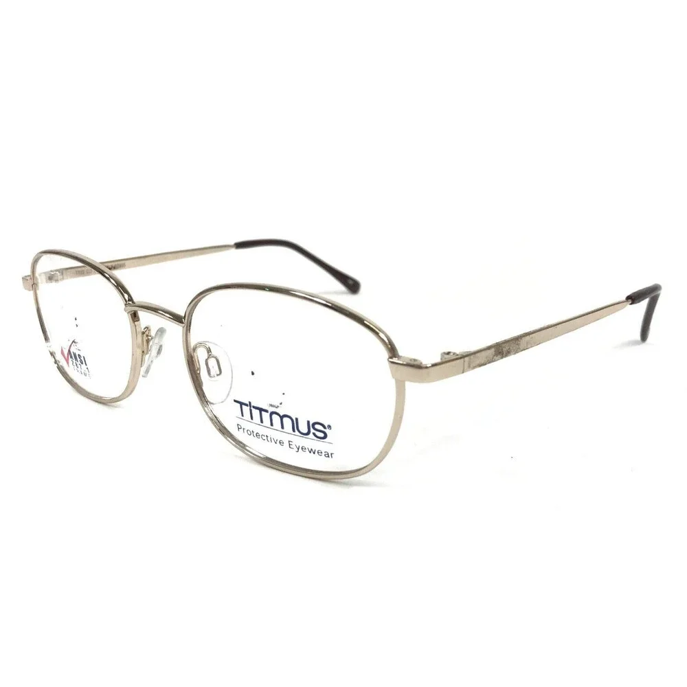 Titmus Safety Eyeglasses Frame T709 GLD CS64 Z87-2 Shiny Gold Oval 53-19-145